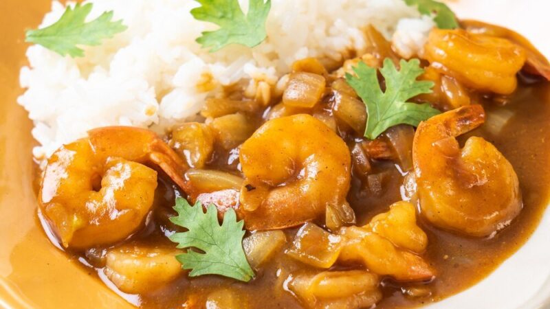 Krewetki po tajsku z mleczkiem kokosowym i curry