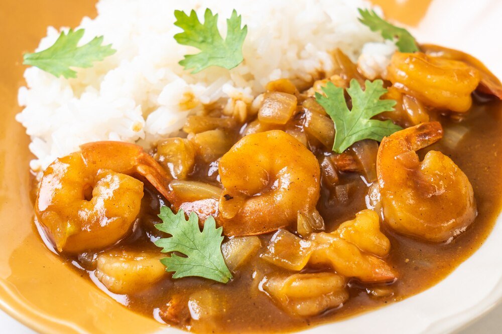 Krewetki po tajsku z mleczkiem kokosowym i curry