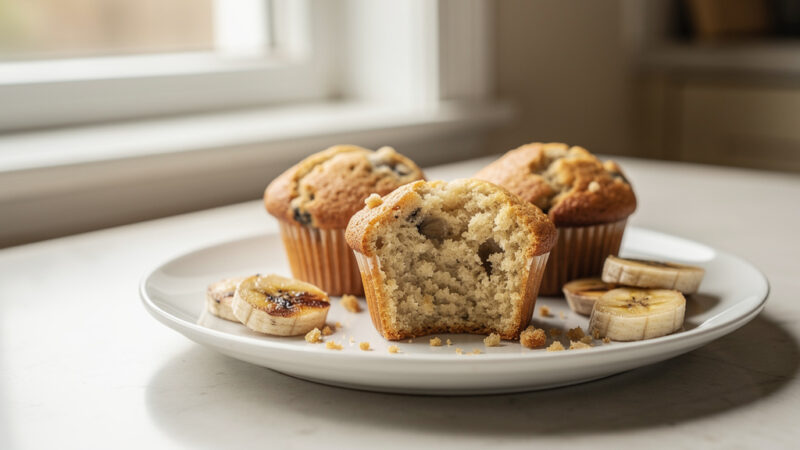 Przepis na muffinki bananowe – wilgotne i puszyste
