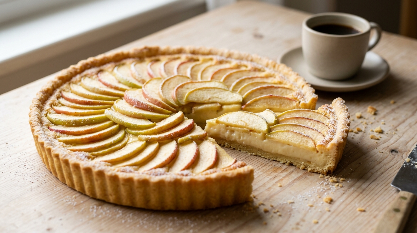Tarta z jabłkami i budyniem – przepis krok po kroku